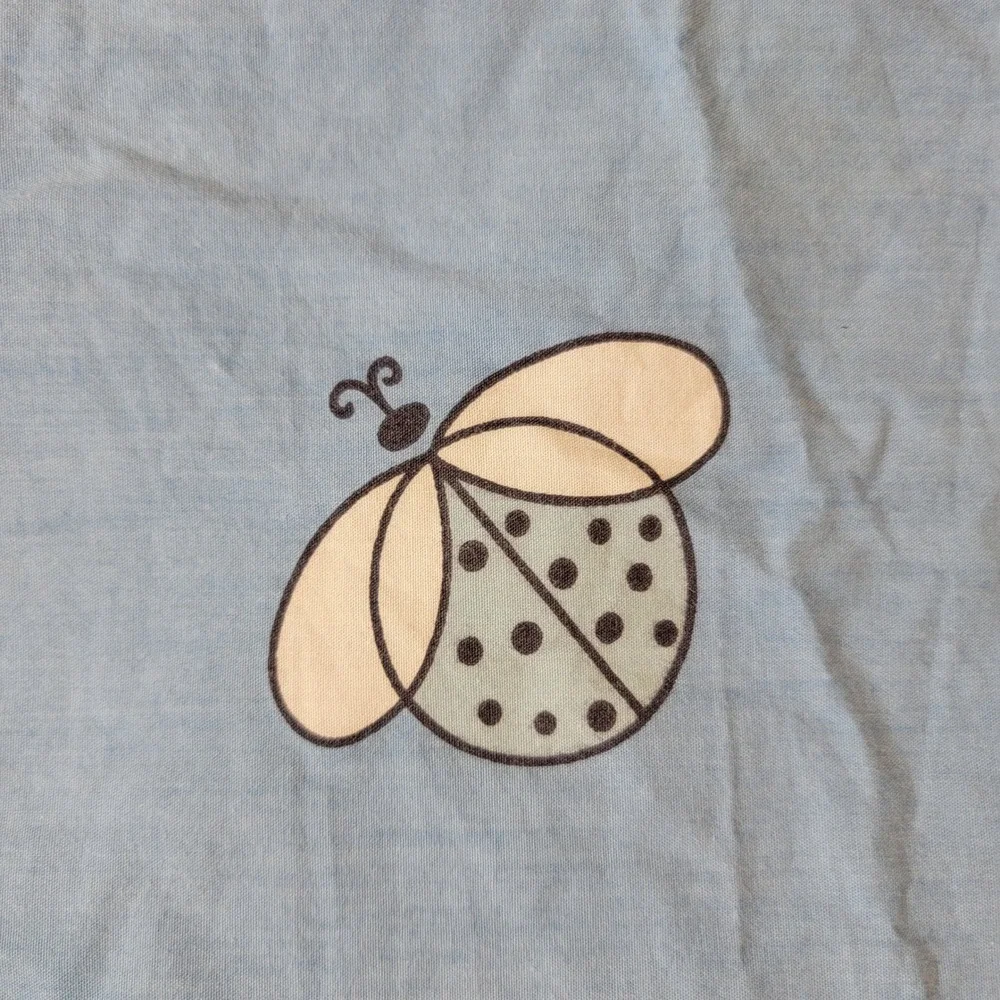 The Company Store Blue Cotton Ladybug Print Duvet Cover European Single 83